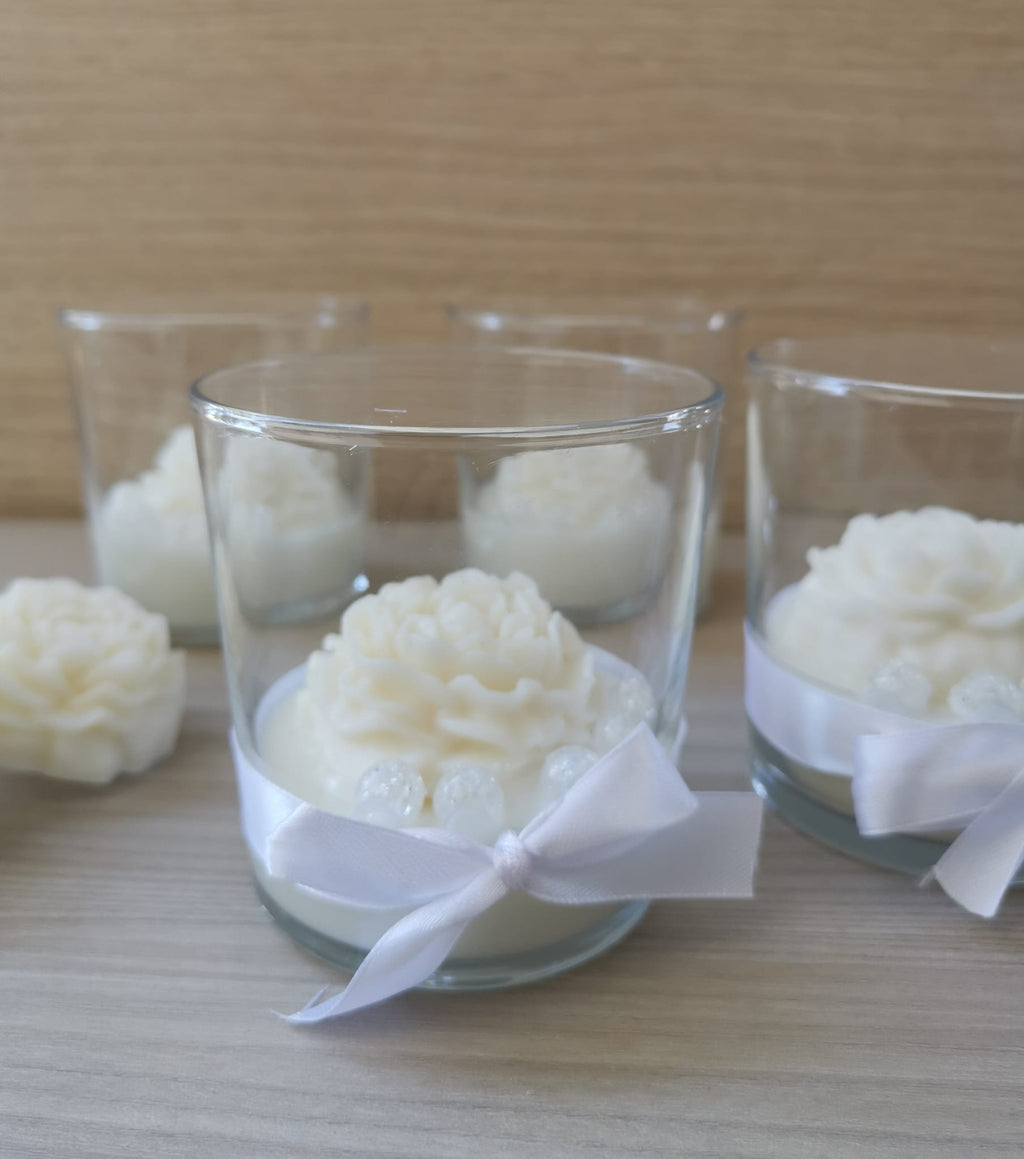 Bomboniera Matrimoniale Artigianale - Peonia in Cera di Soia