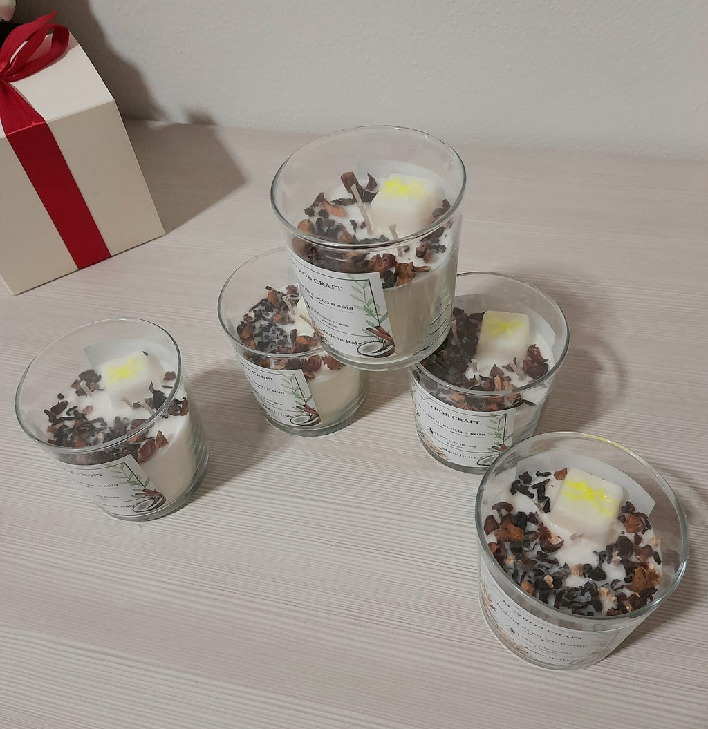 Candela Artigianale "Anima di Cocco e Soia" – 100% Cera Naturale -decorazione erboristica