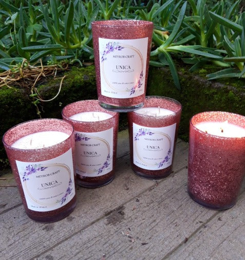 Candela Artigianale "Unica" – 100% Cera Naturale di Cocco e Soia biodegradabile.