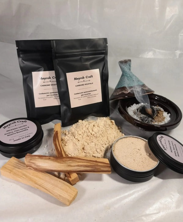 Incenso Artigianale- " Sacro" con Resina Boswellia, Ambra e Palo Santo (+ 5 Carboncini)