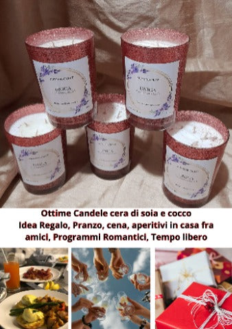 Candela Artigianale "Unica" – 100% Cera Naturale di Cocco e Soia biodegradabile.
