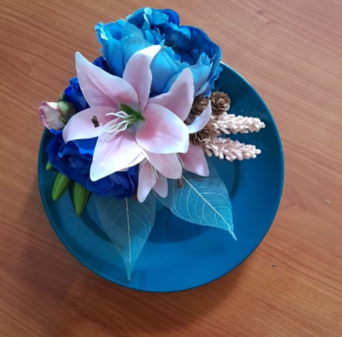 Piatto Centrotavola Decorativo "Bocciolo di Fantasia" - Artigianale Fatto a Mano