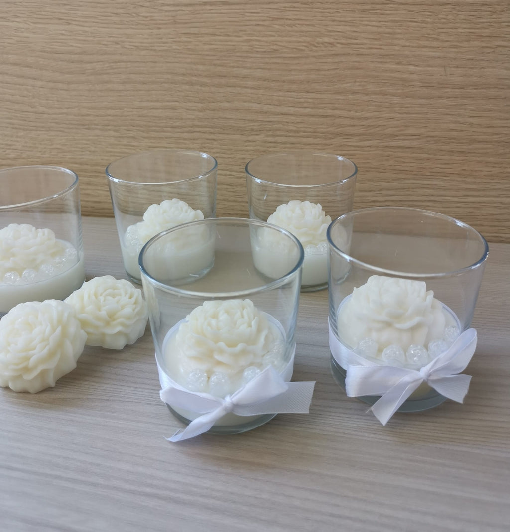 Bomboniera Matrimoniale Artigianale - Peonia in Cera di Soia