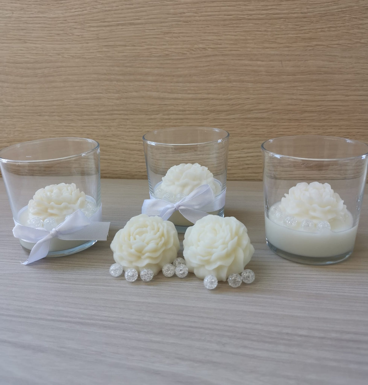 Bomboniera Matrimoniale Artigianale - Peonia in Cera di Soia