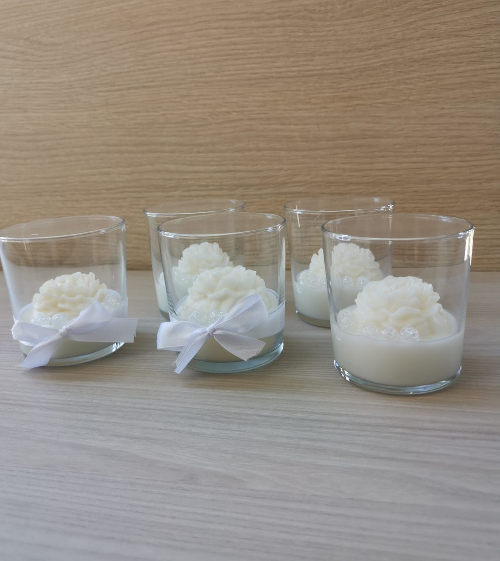 Bomboniera Matrimoniale Artigianale - Peonia in Cera di Soia